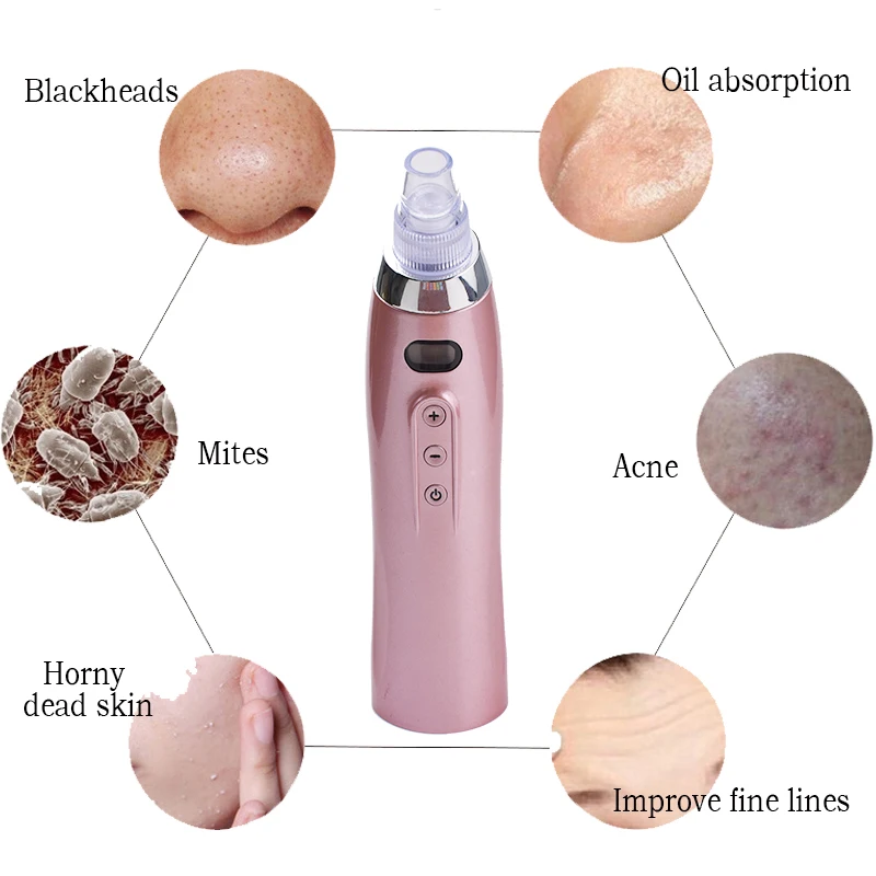 Electric Acne Remover Point Noir Blackhead Vacuum Extractor Tool Black Spots Pore Cleaner Handheld Diamond Dermabrasion Machine
