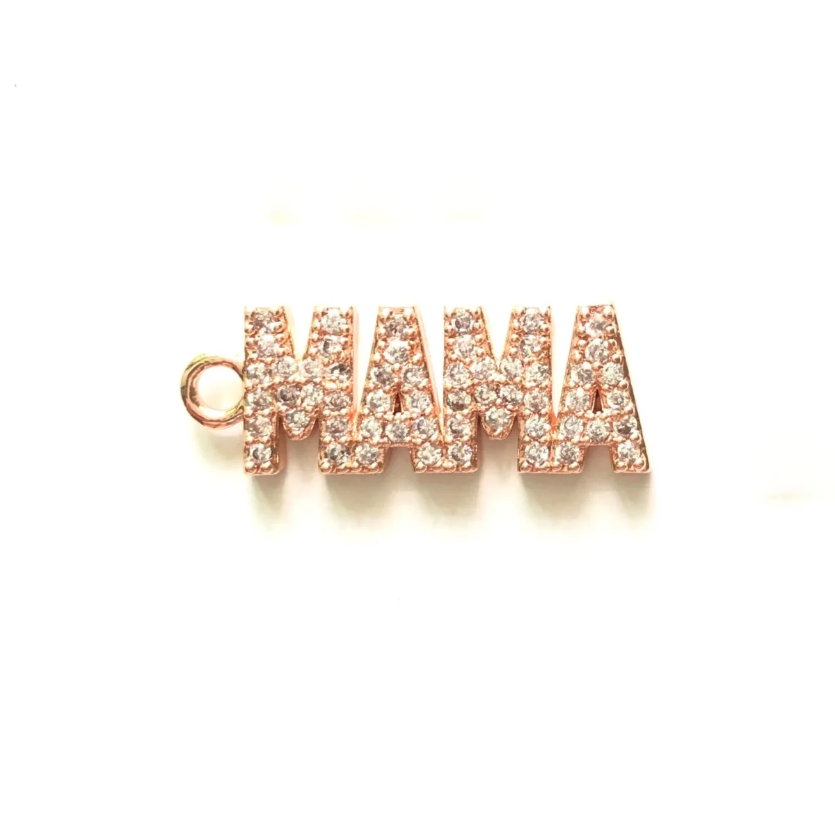 5pcs MAMA Word Charm for Women Jewelry Making Cubic Zirconia Micro Paved Letter Bracelet Girl Necklace Pendant Keychain Handmade