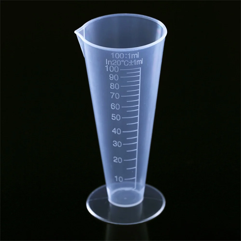 1 pz tazza di misurazione triangolare in plastica 50 Ml / 100ml tazza di misurazione graduata utensili da cucina vernice tazza di miscelazione attrezzature da laboratorio