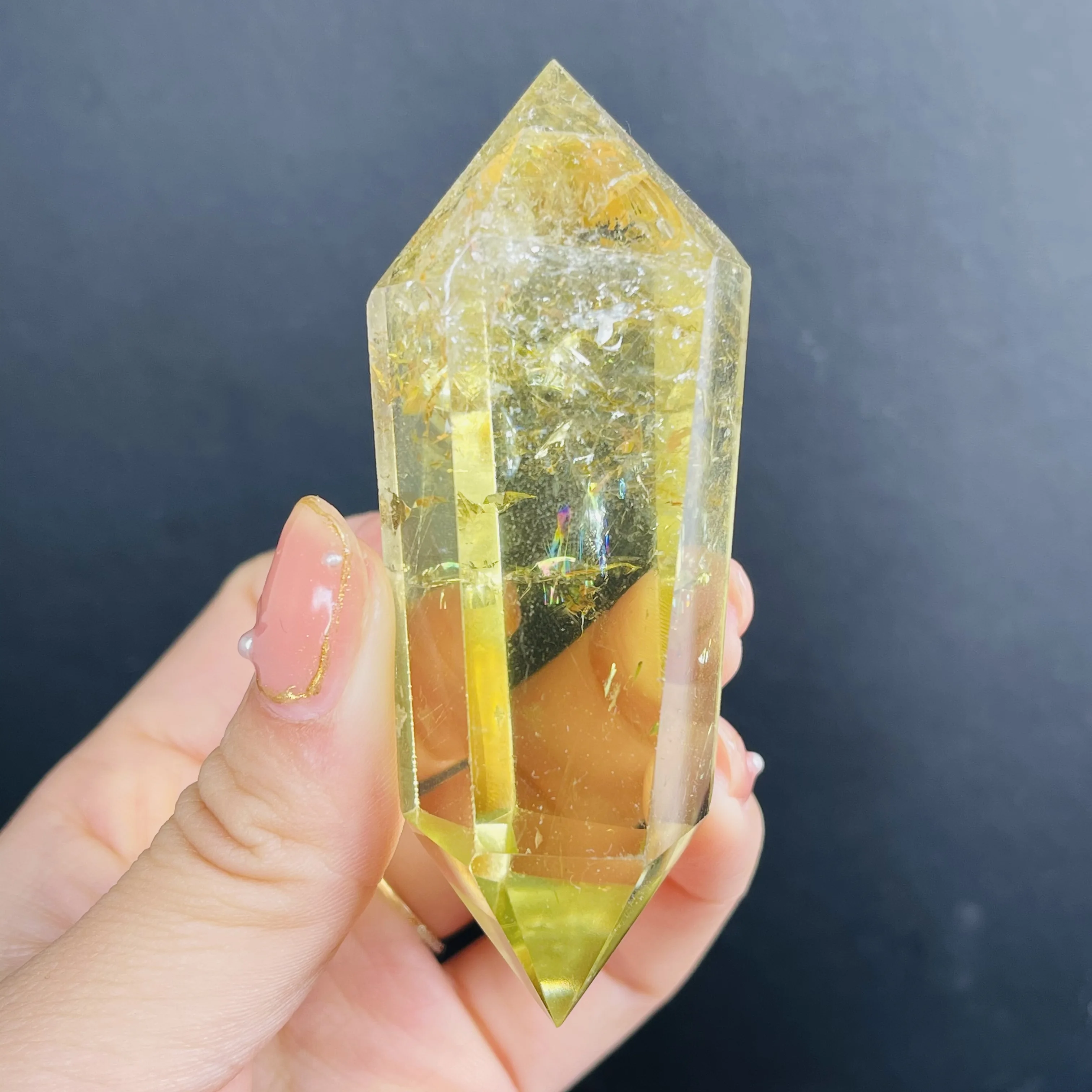 Natural Citrine Double Obelisk Quartz Crystal  Wand Healing Home Decor