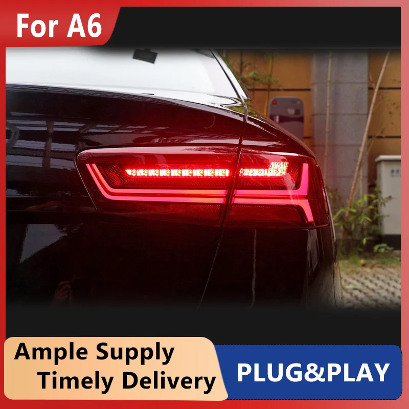 Car styling For Audi A6 taillights 2012-2016 for A6 rear lights LED DRL + dynamic turn +brake+Rever+Rear fog taillight assembly