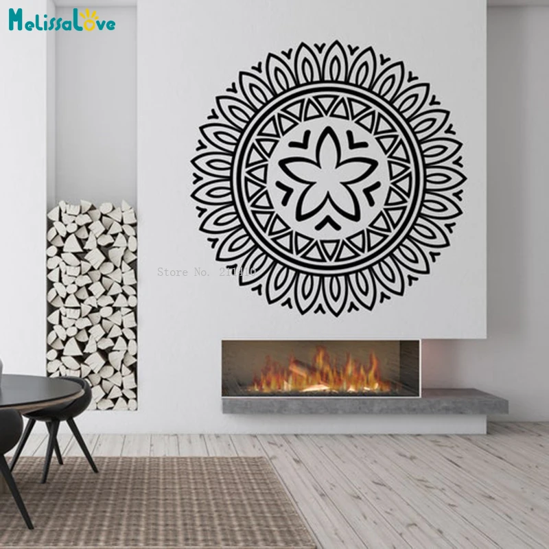 Lovely Various Shapes Superimposed Mandala Flower Wall Stickers Home Yoga Studio Decoration Vinyl Decals YT6511