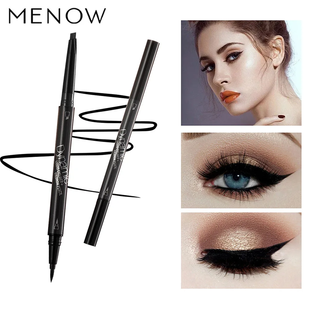 Hot Sale Menow E451 Automatic Eyeliner Pencil 2-in-1 Double Waterproof Sweat-Proof Not Blooming Makeup Comsetic Gift for Womwen