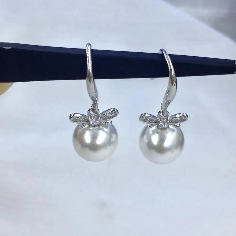 

DIY Bow Mounts 925 Sterling Silver Earrings Findings Settings Base Mountings Parts for Coral Pearls Agate Crystal Stones Jade