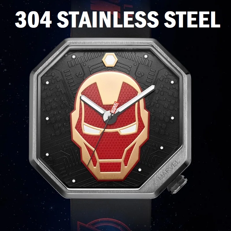 Disney Original Marvel The Avengers Iron Man Antik Jam Tangan Pria 50M Tahan Air Jam Tangan Pria Jam Tangan Kuarsa Jam Tangan Pria