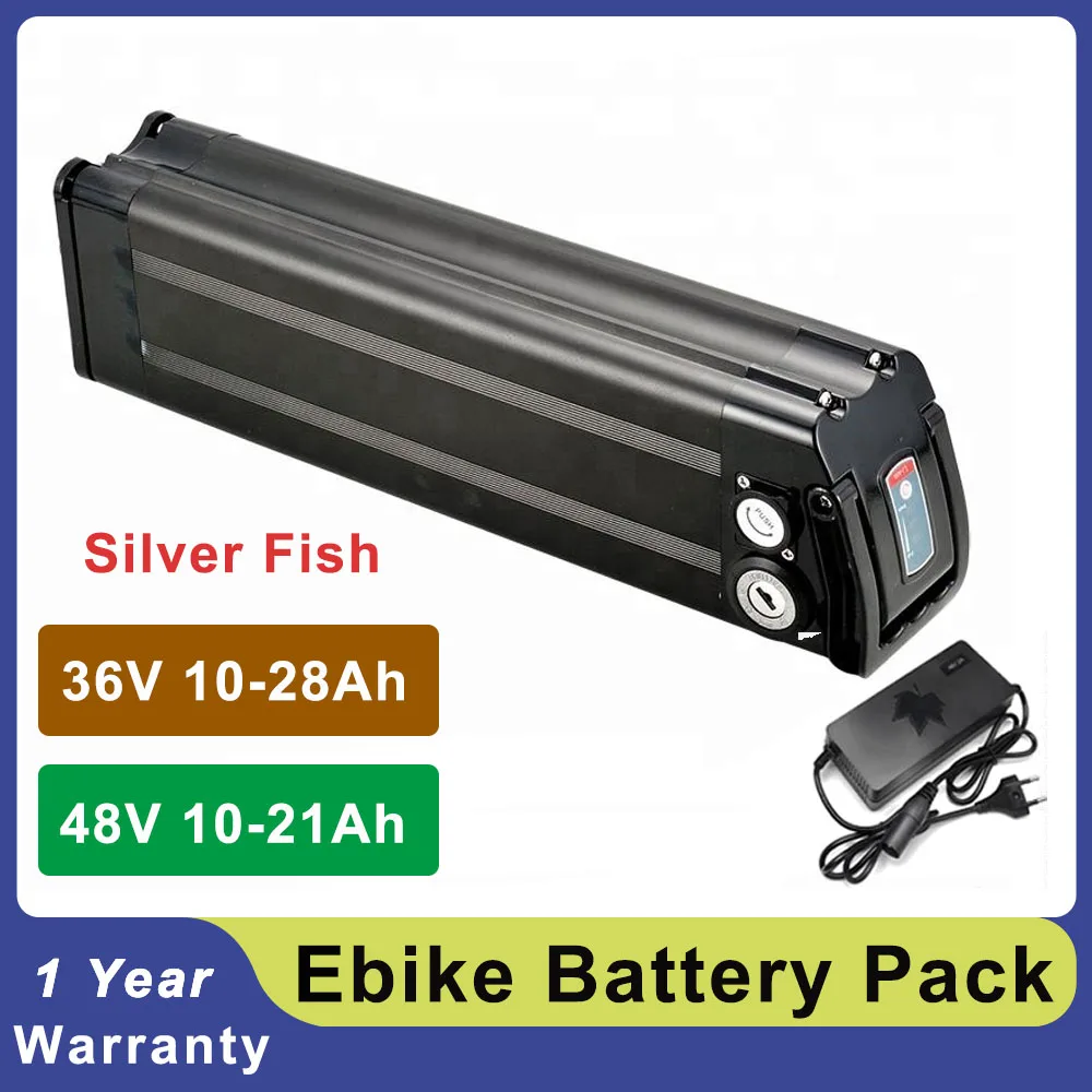 Silverfish Battery Kit 36V 48V 15Ah 20Ah Seat Tube Ebike Battery Pack Lithium ion Batteries For MiFa CMACEWHEEL KS26 Y20 GW20