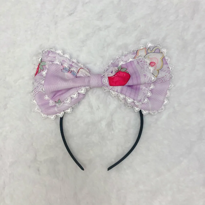 Japanese soft sister Lolita headband lace hair accessories daily wild kc big bow headband cute girl maid Kawaii girl Women new