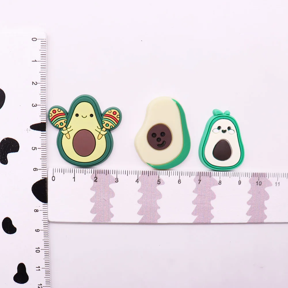 New Cute 1pcs Fruit Avocado PVC Accessories Shoe Charms Cute Children Shoe Buckle Decorations fit Wristband Party Gifts