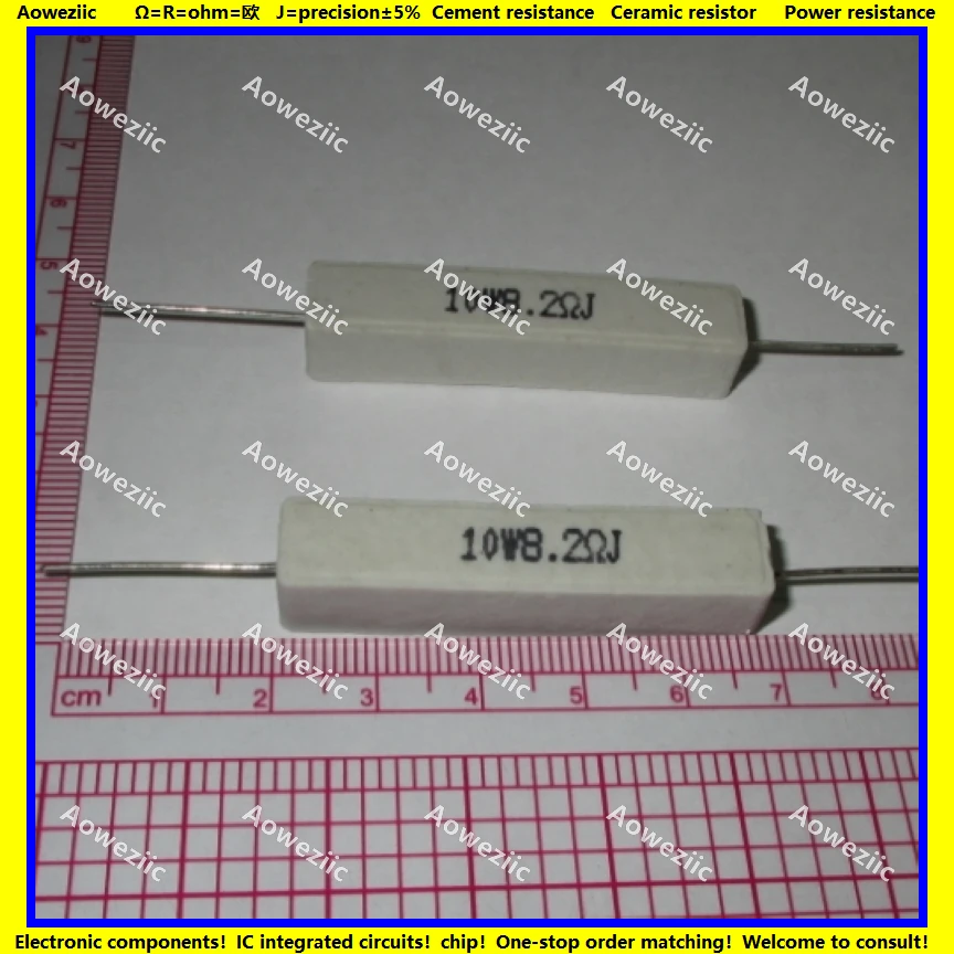 

10Pcs RX27 Horizontal cement resistor 10W 8.2 ohm 8.2 RJ 10W8R2J 10W8.2RJ ohm Ceramic Resistance precision 5% Power resistance