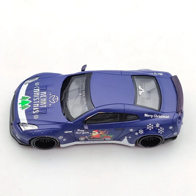 الوقت نموذج 1/64 ل N ~ an GTR R35 عيد الميلاد ديكاست اللعب نماذج السيارات سبيكة السيارات جمع الأرجواني هدايا السنة الجديدة