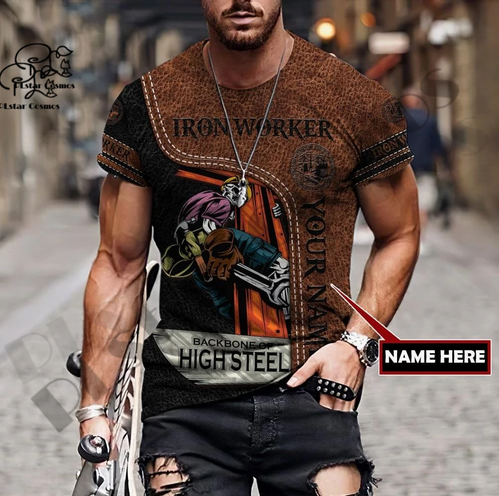 PLstar Cosmos 3DPrinted Newest Ironworker Job Custom Name Unique T-shirt Unisex Shorts Sleeve Casual Harajuku Streetwear Q-1