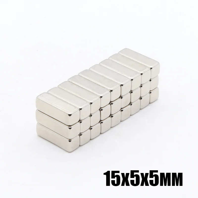 

50pcs15x5x5 mm N35 Rectangular magnet f 15x5x5 mm Super Strong Neodymium magnet 12*4*2 mm NdFeB magnet 12mm x 4mm x 2mm