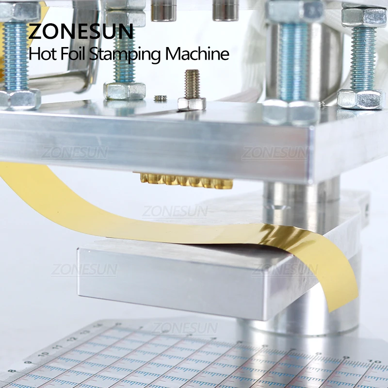 ZONESUN  Hot Foil Stamping Machine Manual Bronzing Machine With Working Table for PVC Card leather and paper Wallet bag