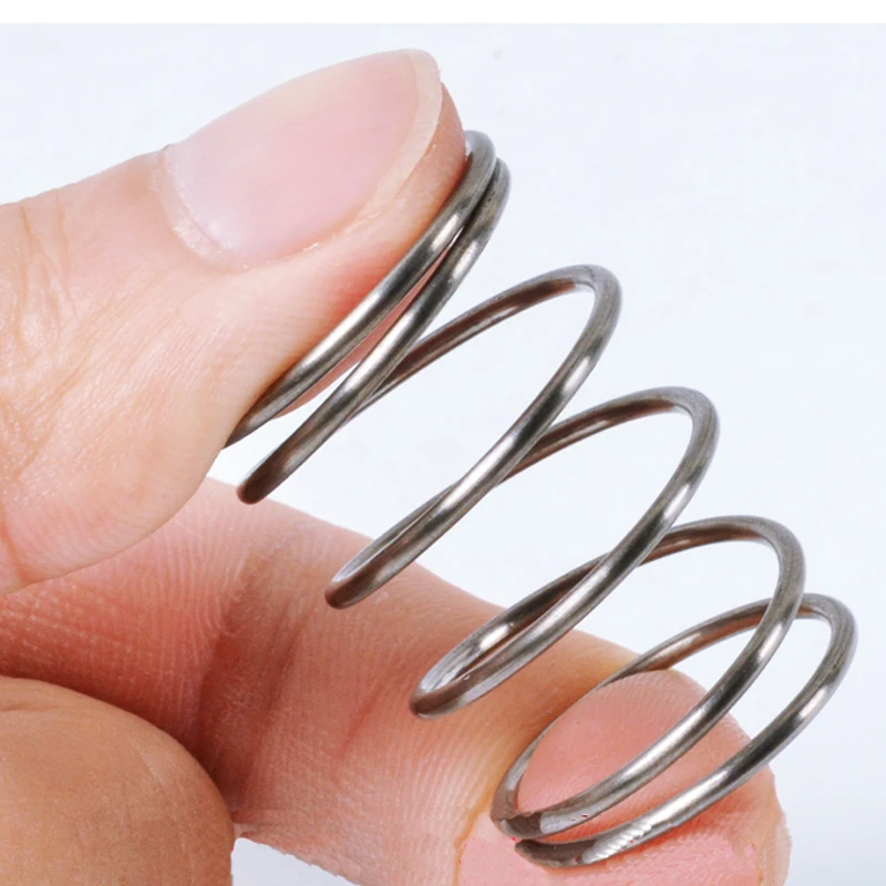10pcs 304 Stainless Steel Spring Wire Diameter 1.2mm Compress Pressure Spring Rotor Return Buffer Cylidrical Coil Od 6mm~22mm