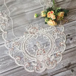 European Pastoral Lace Embroidery Oval Tablecloth Coffee Table Desk Cover Cloth Bedroom Living Room Study Decoration Manteles