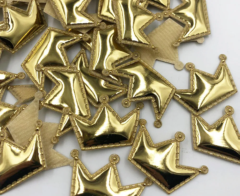 50PCS Gold Mixed Sparkling Padded Heart Stars Butterfly Appliques DIY Apparel Accessories Wedding Christmas Decorations A358