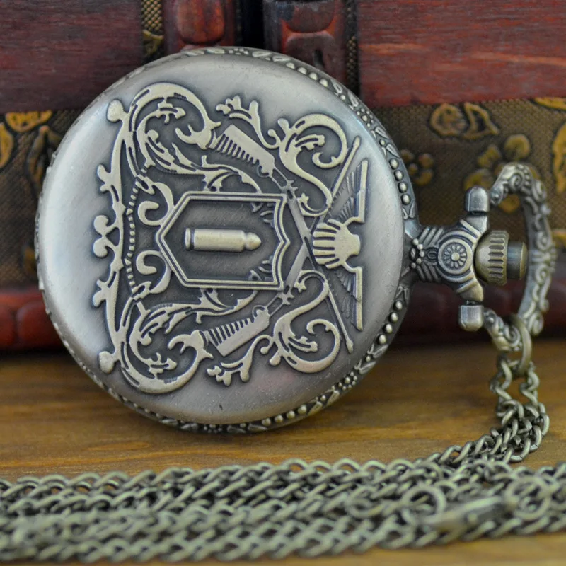 8033Large vintage eagle bullet pocket watch hollow retro eagle bullet pocket watch