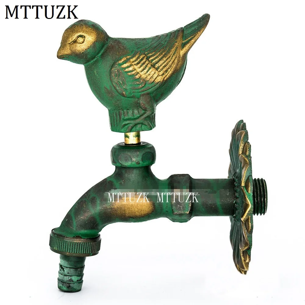 MTTUZK Outdoor Garden Faucet Animal Shape Bibcock Antique Solid Brass Birdie Tap For washing mop/Garden Watering Animal Faucets