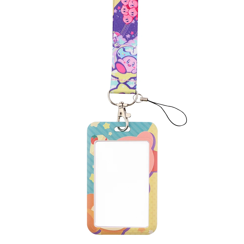 YL1181 Cute Pink Cartoon Character Neck Strap Key Lanyard Badge Holder Bus Subway ID Card Keyring Children Christmas Gifts