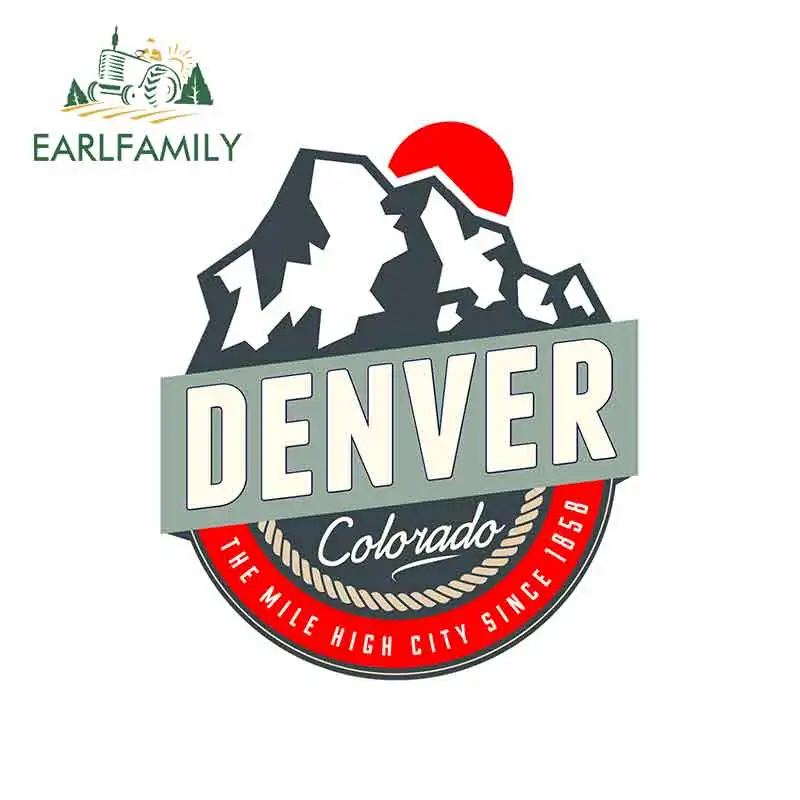 EARLFAMILY 13cm x 11cm Funny Car Stickers and Decals for DENVER COLORADO MOUNTAINS Bumper Trunk Waterproof Car Wrap