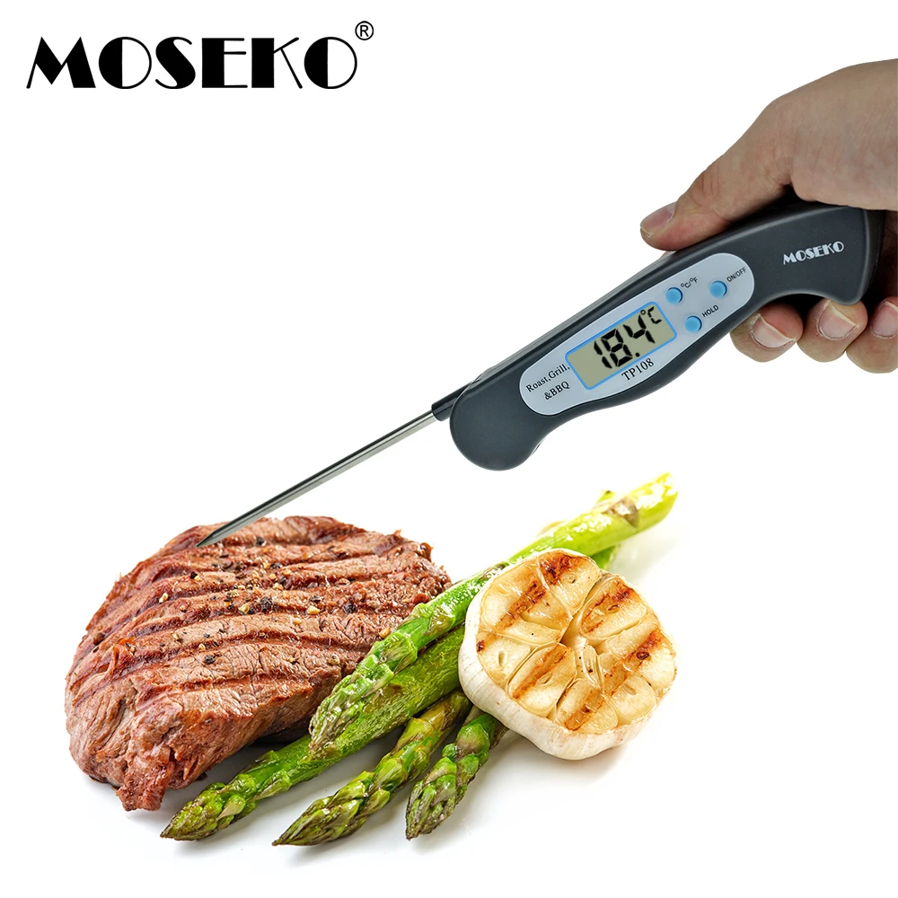 MOSEKO Foldable Digital BBQ Thermometer Oven Folding Probe Meat Food Kitchen Thermometer Liquid Water Oil Cooking Tools