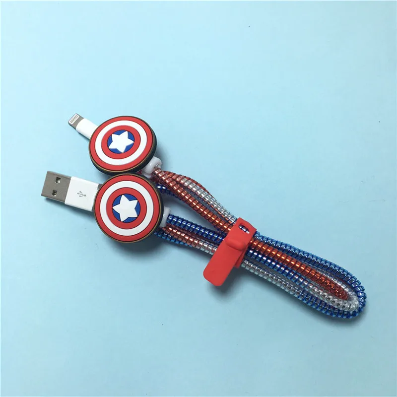 Disney 1.5M zestaw nawijacza kabla Cartoon ładowarka kabel USB Protector dla Apple IPhone X 11 12 7 8 6 Protector linii danych dla androida