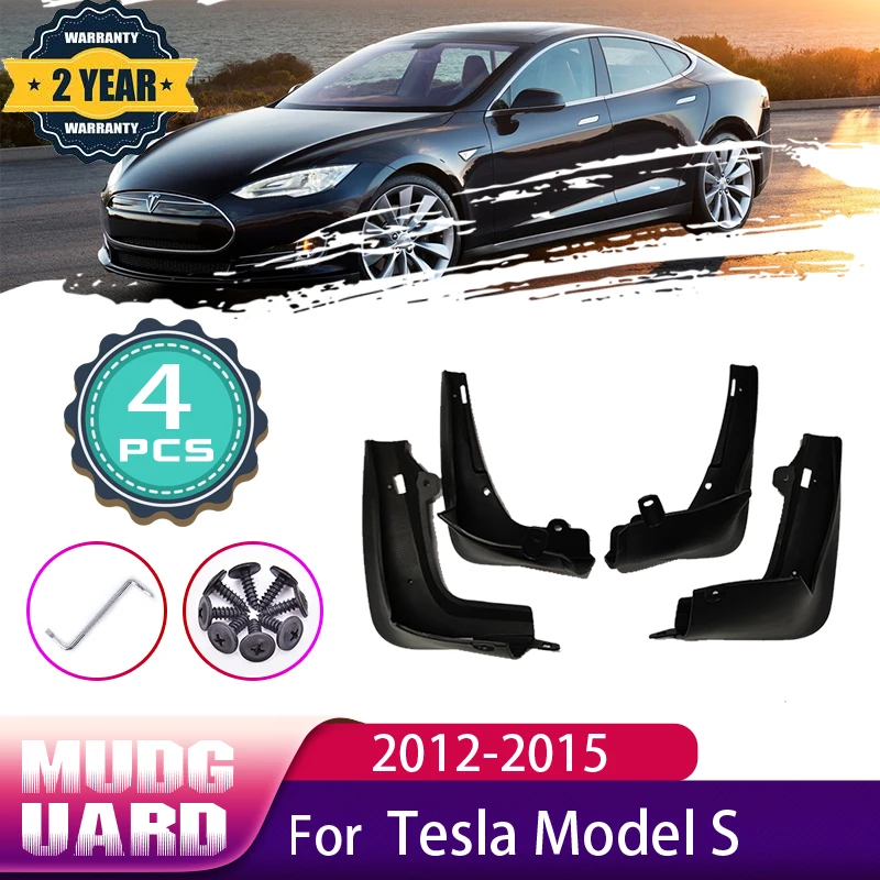 For Tesla Model S 2012 2013 2014 2015 Front Rear Wheels Splash Mud Guards Mudflap Mudguard Fender Car Accessories