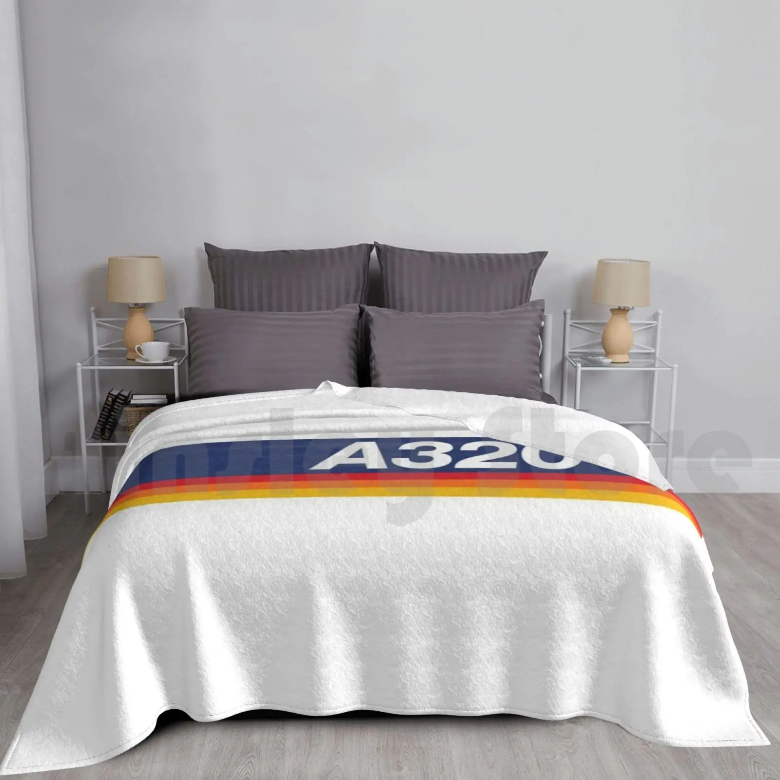 Vintage A320-Airborne Since 1987 Blanket Fashion Custom Airbus A320 320 Airplane 1987 Plane Medium Range Jet Shorthaul