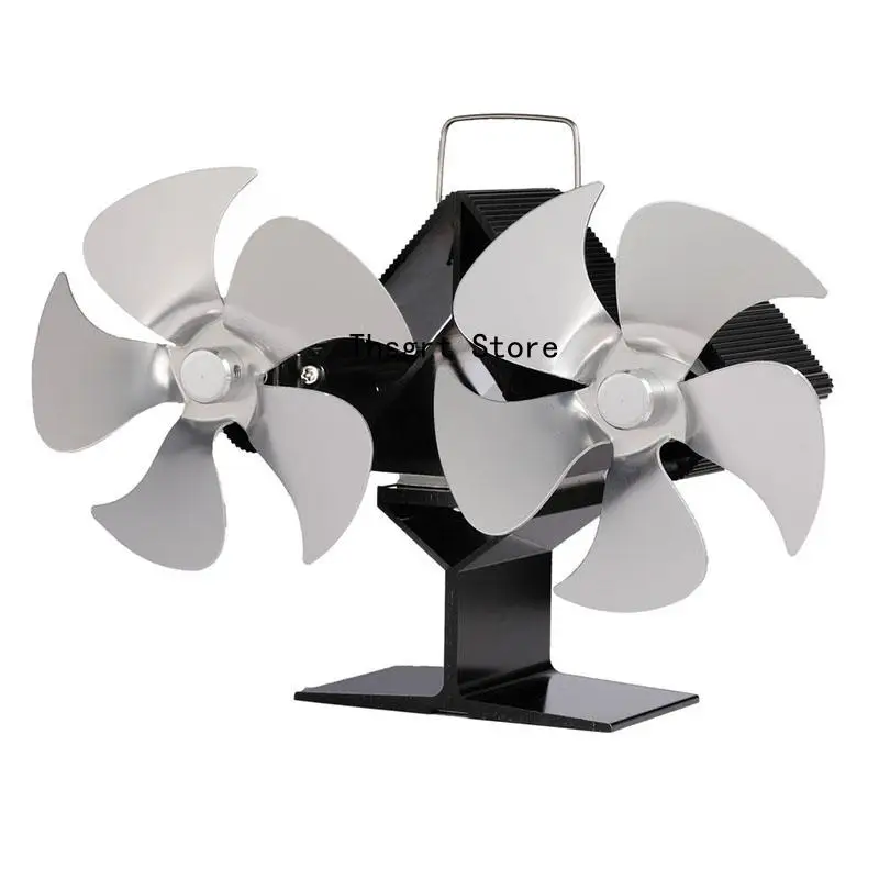 New Mini Thermal Power Stove Fan Small 8-Blade Fan Eco-Friendly Quiet Fan Home Efficient Heat Distribution