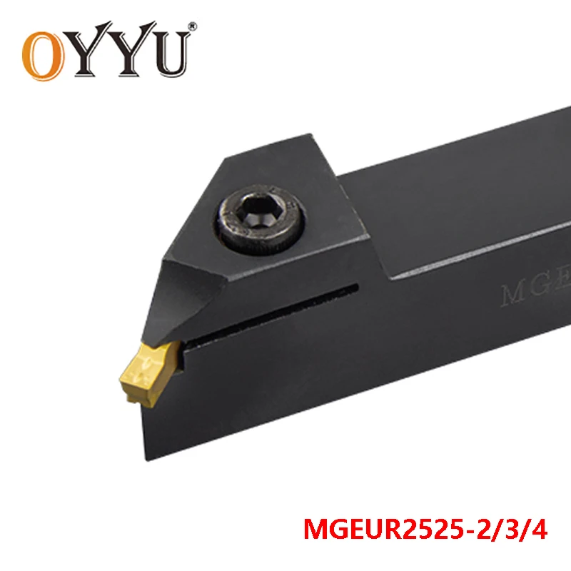 

OYYU 25*25 MGEUR2525 2 3 4 MGEUR 2525 Grooving Turning Tool Holder Lathe Cutter Shank use MGMN200 300 400 CNC Carbide Inserts