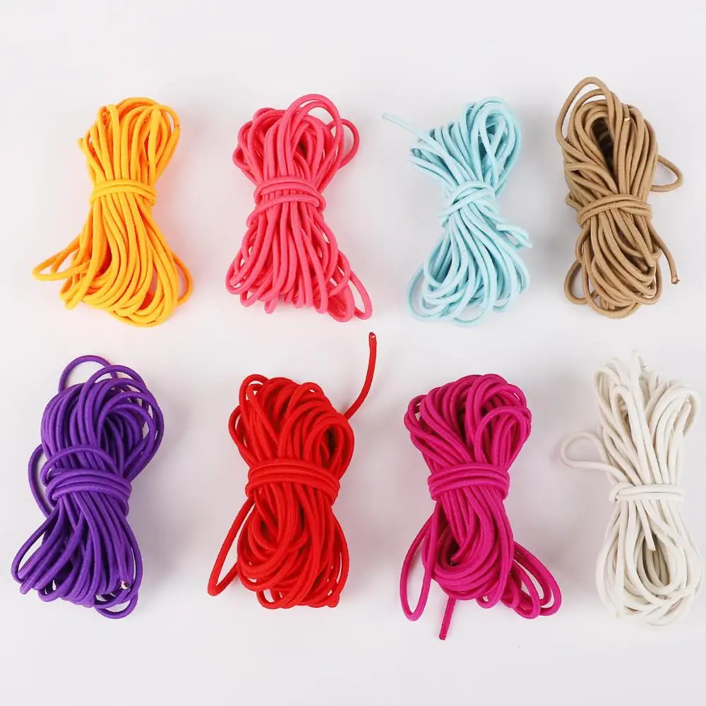 5M 15Colors Pick Round 2.5mm Elastic Band Elastic Line Elastic Rope Rubber Waist Band DIY Sewing Craft Accessories