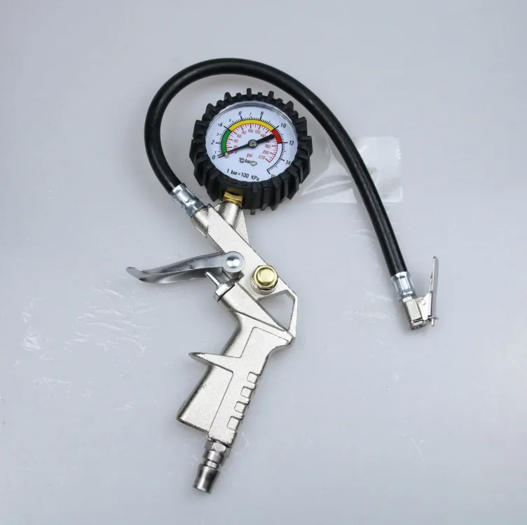 Universal 1pc 220 PSI Tyre Air Inflator Dial Pressure Meter Gauge Air Line Tyre Pump Pressure Dual Air ChuckTester For Car Truck