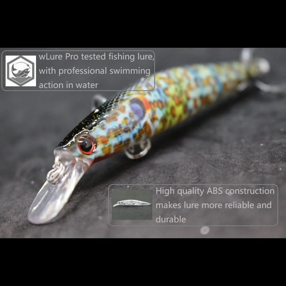 wLure Wobbler Fishing Lures 13.5g 11.4cm Lifelike Weight Transfer Long Distance Floating Lure Jerkbait  Treble Hooks HM673