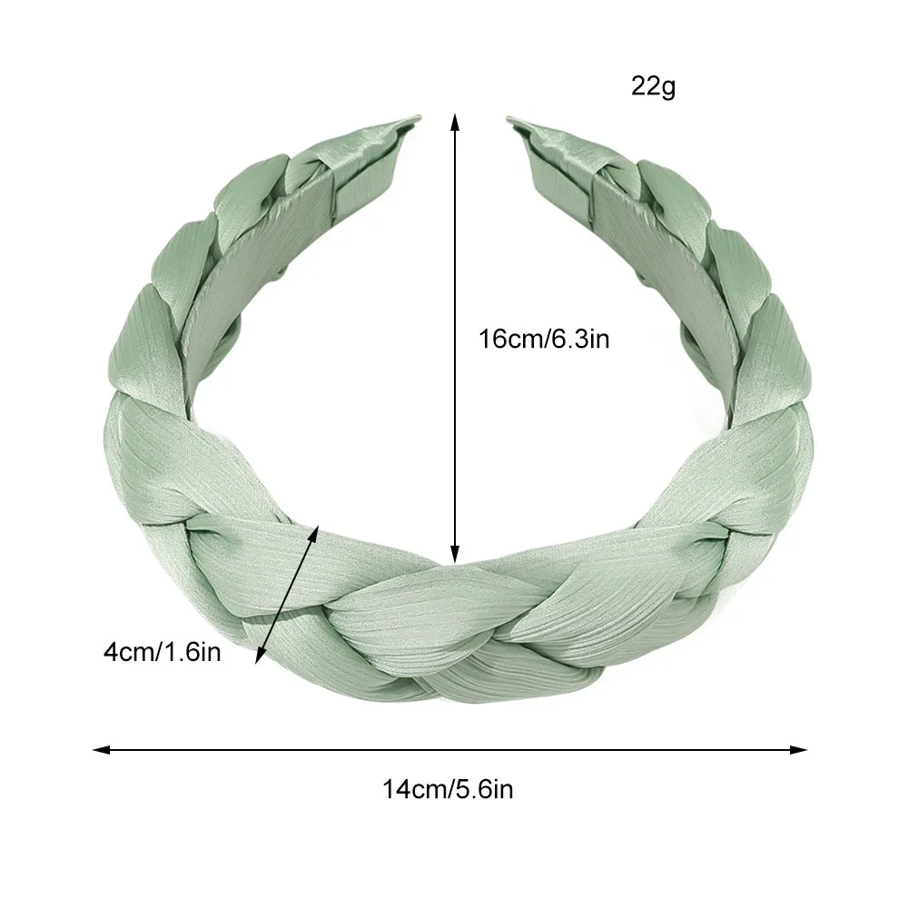 Fashion Twist Braid Silk Headband Wide Braided Side Knotted Hairband Wide-Brimmed Hair Hoop Bezel Hair Bands Hair accessories