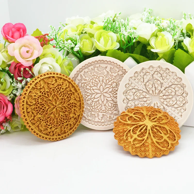 

Silicone Mold Flower Resin Kitchen Baking Tool For DIY Cake Pastry Fondant Moulds Dessert Chocolate Lace Decoration Supplies