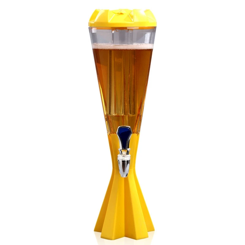 PlumWheat-Beer Tower Dispenser, Drink Dispenser with Ice Tube and LED Lights, Keg Tag for Kitchen Party, BT54, 3 Liters