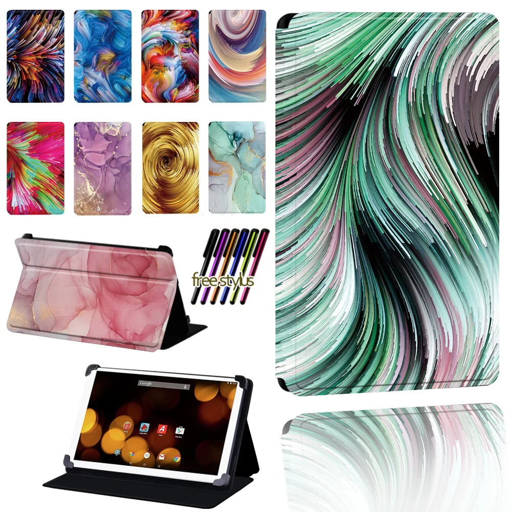 

Watercolor Cover for Argos 7 8 10 10.1Inch Adjustable Dust-proof for Argos Bush Spira/Eluma/My Tablet/Breezie Tablet Case+Stylus