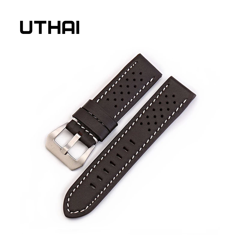 UTHAI Z14 Watch Bracelet Belt Business Men Watchbands Genuine Leather Strap WatchBand 20mm 20mm 22mm 26mm Watch Accessories