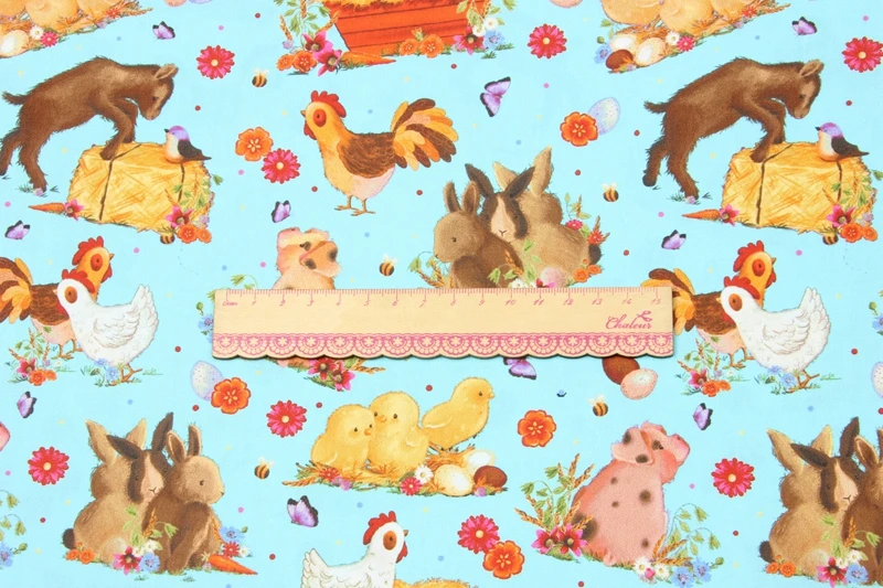 Cartoon animal butterfly bunny ballerina girl Cotton Fabric for Tissue Kids Home Textile for Sewing Doll Clothes Birthday Dress