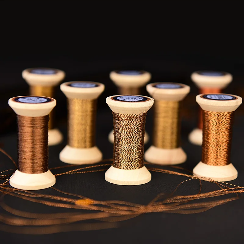 Dark gold series of Gold thread/French embroidery thread/embroidery spool/colorful gold embroidery thread /50 meters/roll