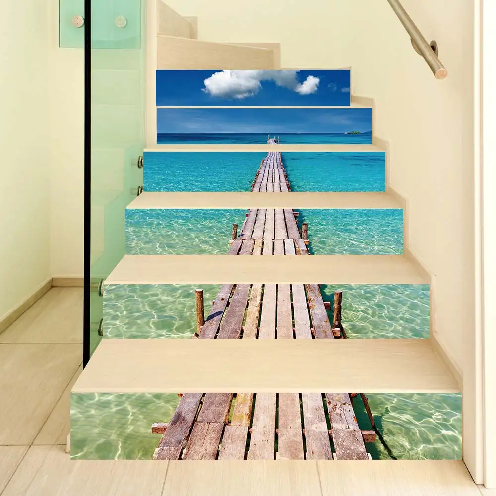 Natural Scenery Stairs Decoration Removable Waterproof Stair Steps Stickers Adesivo 3D Escada Home Decor Art Sticker Escalier