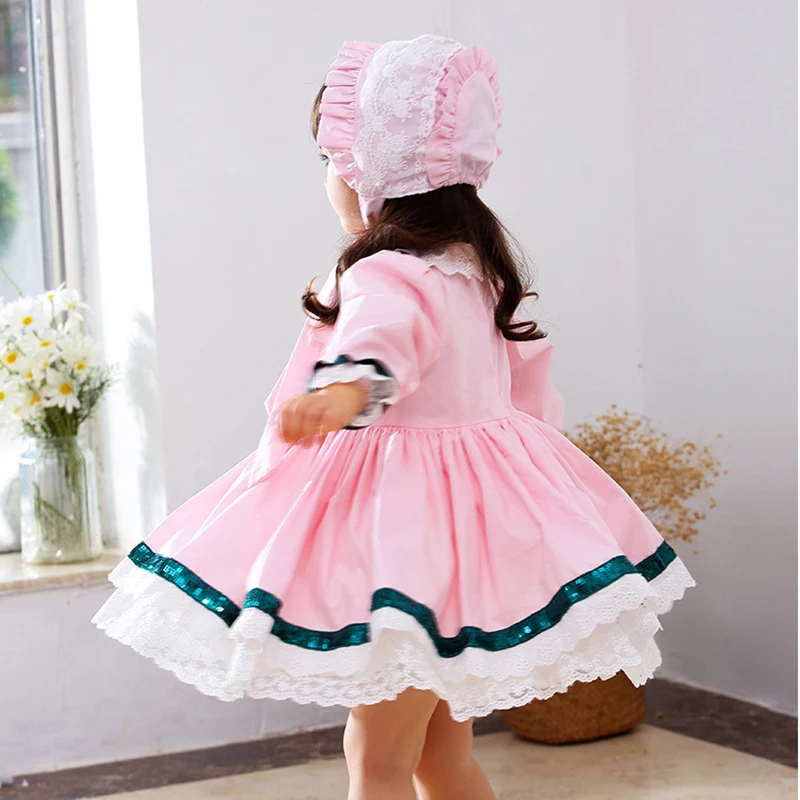 2020 Tutu Autumn Children\'s Clothing Baby Girl Dress Long Sleeve Lace Cotton  Spain Style Party for Kids Princess Ball Gown