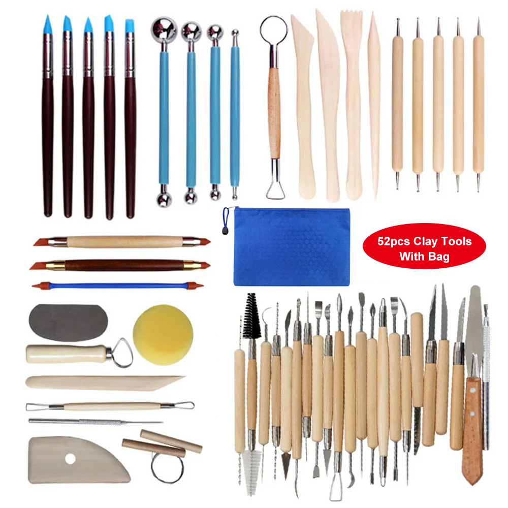 Clay Tools Set Sculpting Kit Sculpt Smoothing Wax Carving Pottery Ceramic Tools Polymer Shapers Modeling Carved Tool Sculpture