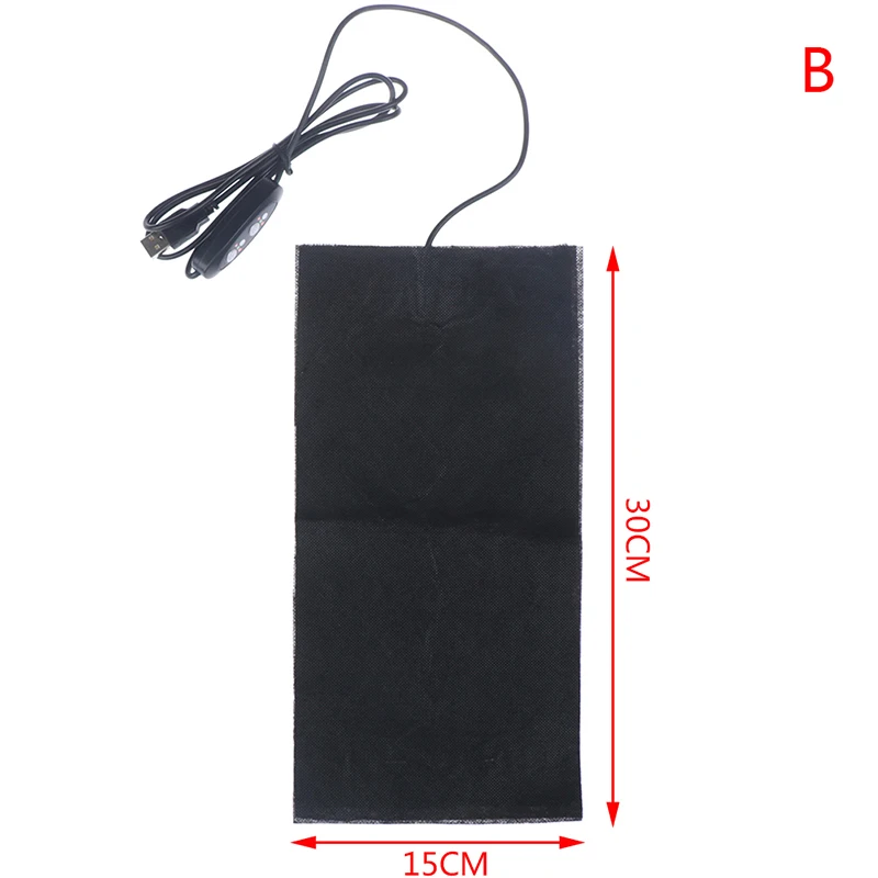 3 Styles USB Heating Film Electric Winter Heat Fever Mat 5V Carbon Fiber Pad Hand Warmer for Waist Cushion with switch