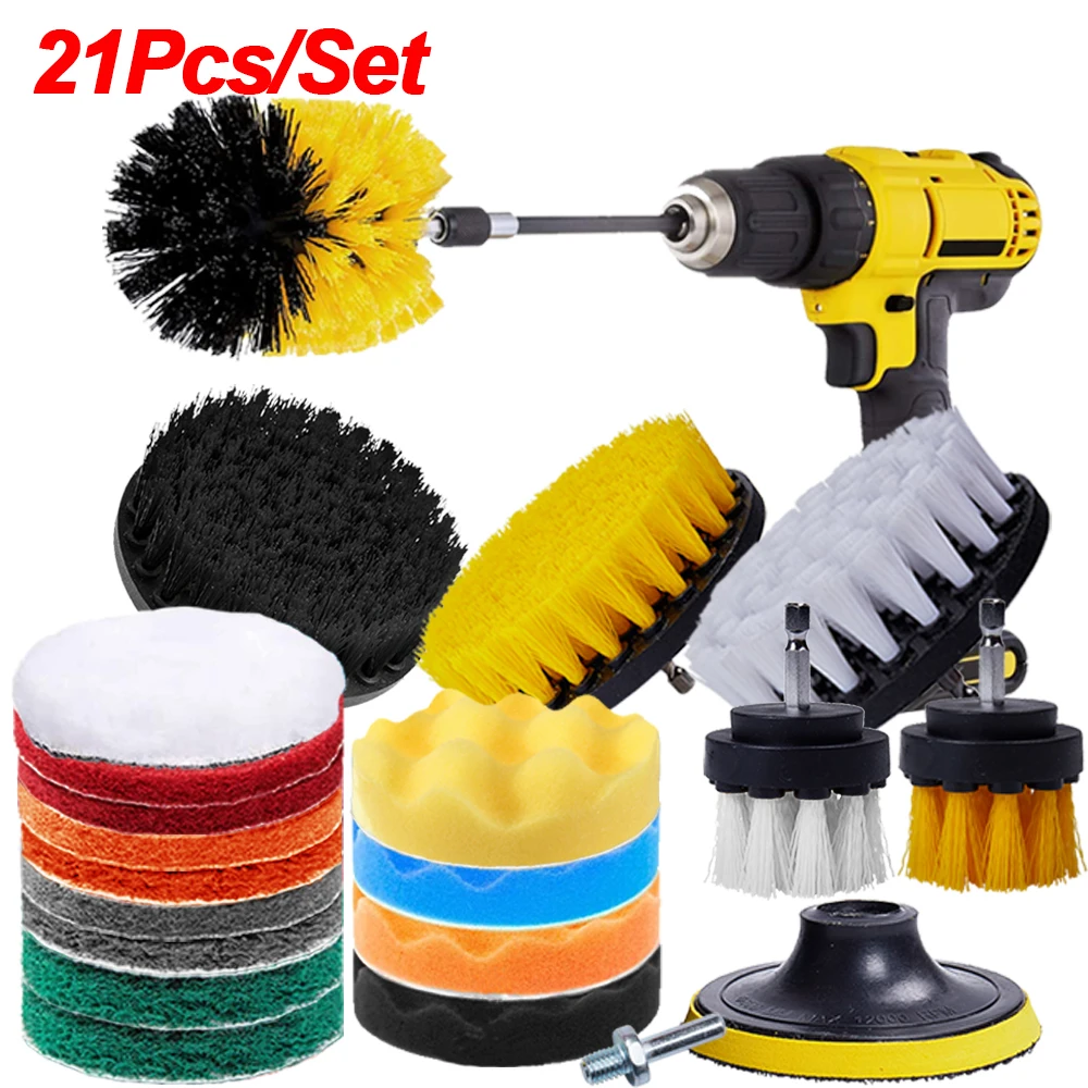 

Electric Drill Brushes Set Car Tire Wheel Rim Cleaning Brush Power Scrubber Brush Sponge Pads Detailing Brush Car Cleaning Tools