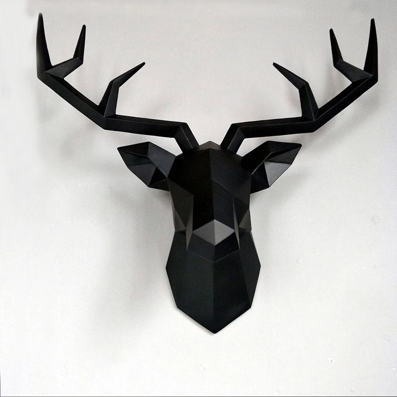 

SUPER LARGE DEER HEAD STATUE BIG 70CM 3D SCULPTURE HOME DECORATION ACCESSORIES WALL DECOR LIVING ROOM ELK ABSTRACT SCULPTURE