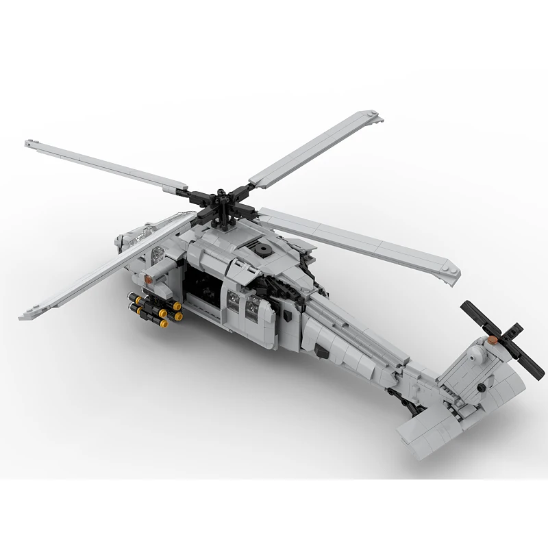 MOC Military Helicopters Airplane MH-60S Building Blocks Modern Soldier Figure Weapons US Bricks Accessories Special Forces Toys