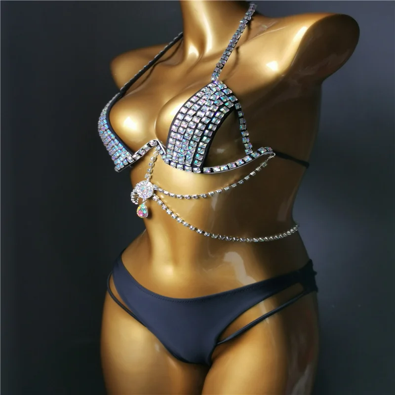 Imagem -04 - Venus Férias Diamante Conjunto de Biquíni Novo Estilo Sexy Mulher Banho Strass Bling Pedras Quente Beachwear Biquíni 2023