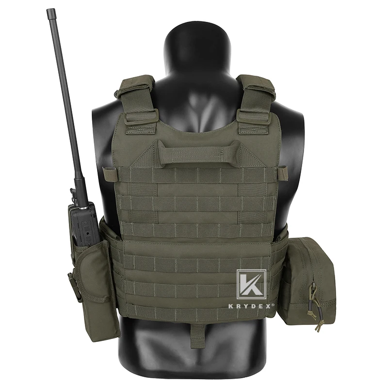 KRYDEX LBT 6094A Tactical Vest Airsoft Hunting Paintball Modular MOLLE Plate Carrier W/ Triple Mag/Radio/Dump Pouch Ranger Green