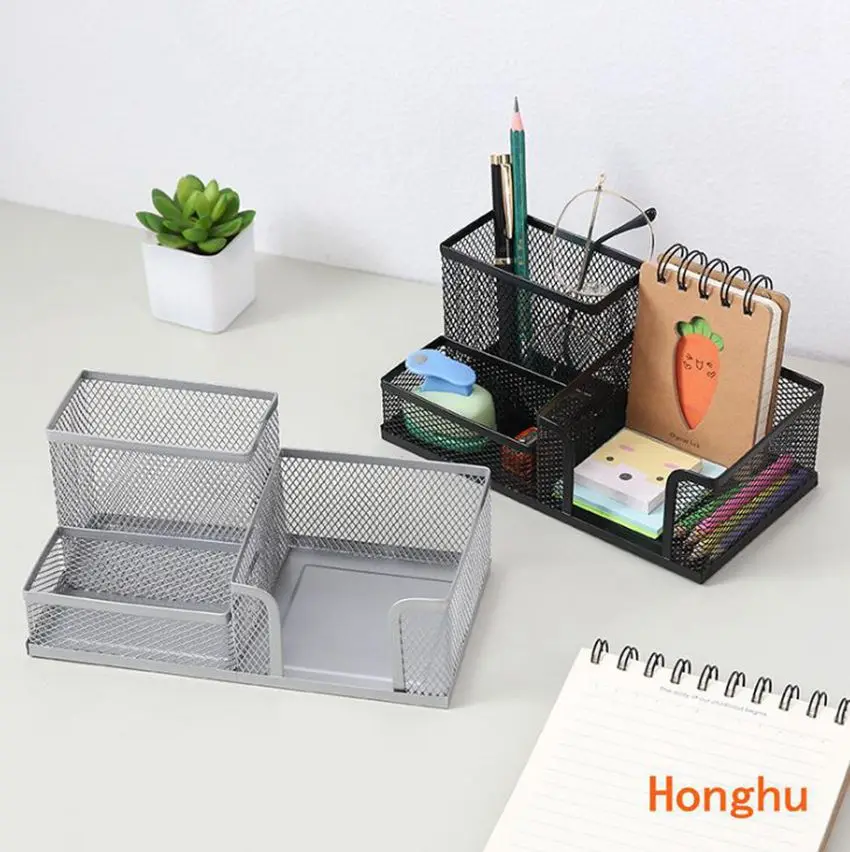 

Multifunctional combination creative metal wrought iron pen holder student stationery desktop office storage box